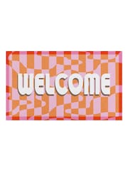 Artsy Mats Pink Elizabeth Olwen Welcome Wavey IndoorOutdoor Doormat - Image 4 of 4