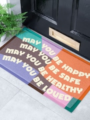 Artsy Mats Multi Elizabeth Olwen May You Be Happy IndoorOutdoor Doormat - Image 1 of 4