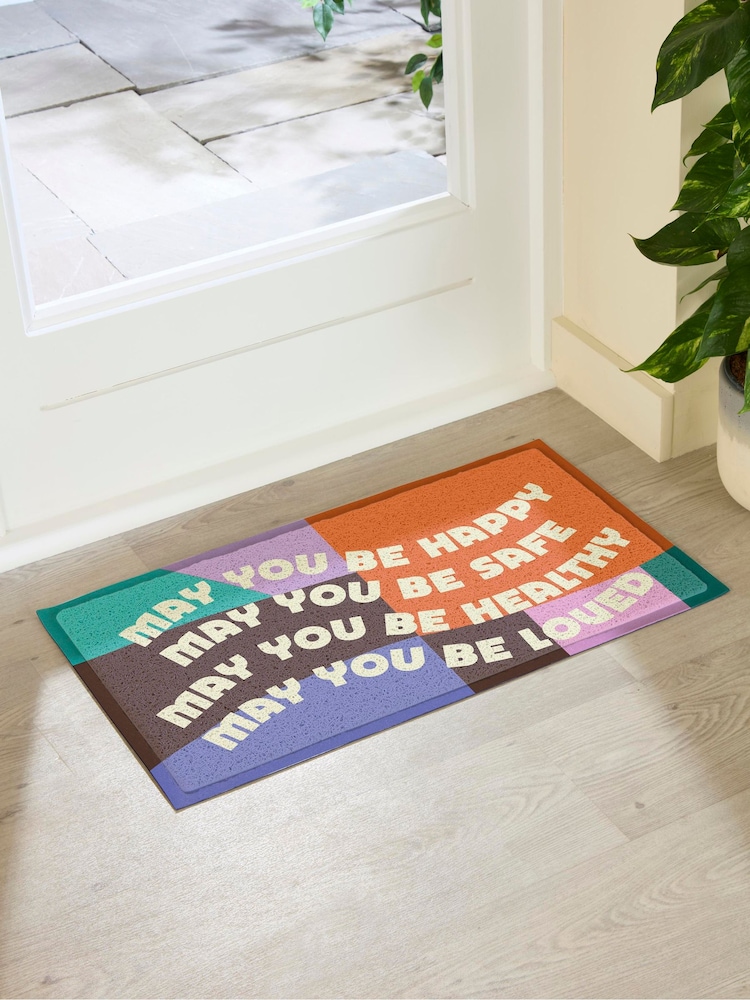 Artsy Mats Multi Elizabeth Olwen May You Be Happy IndoorOutdoor Doormat - Image 2 of 4 Artsy Mats Multi Elizabeth Olwen May You Be Happy IndoorOutdoor Doormat - Image 2 of 4