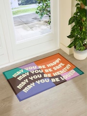 Artsy Mats Multi Elizabeth Olwen May You Be Happy IndoorOutdoor Doormat - Image 3 of 4