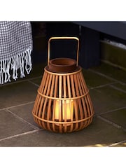 Lights4fun Natural Bamboo Battery Operated Lantern - Image 1 of 2