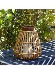 Lights4fun Natural Bamboo Battery Operated Lantern - Image 2 of 2