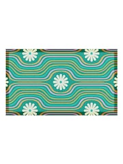 Artsy Mats Multi Elizabeth Olwen Flower Lines Green IndoorOutdoor Doormat - Image 4 of 4