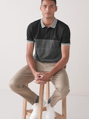 Charcoal Grey Colourblock Polo Shirt - Image 3 of 5