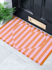 Artsy Mats Multi Elizabeth Olwen Heart Stripe IndoorOutdoor Doormat - Image 1 of 4