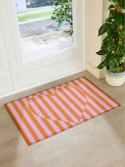 Artsy Mats Multi Elizabeth Olwen Heart Stripe IndoorOutdoor Doormat - Image 3 of 4