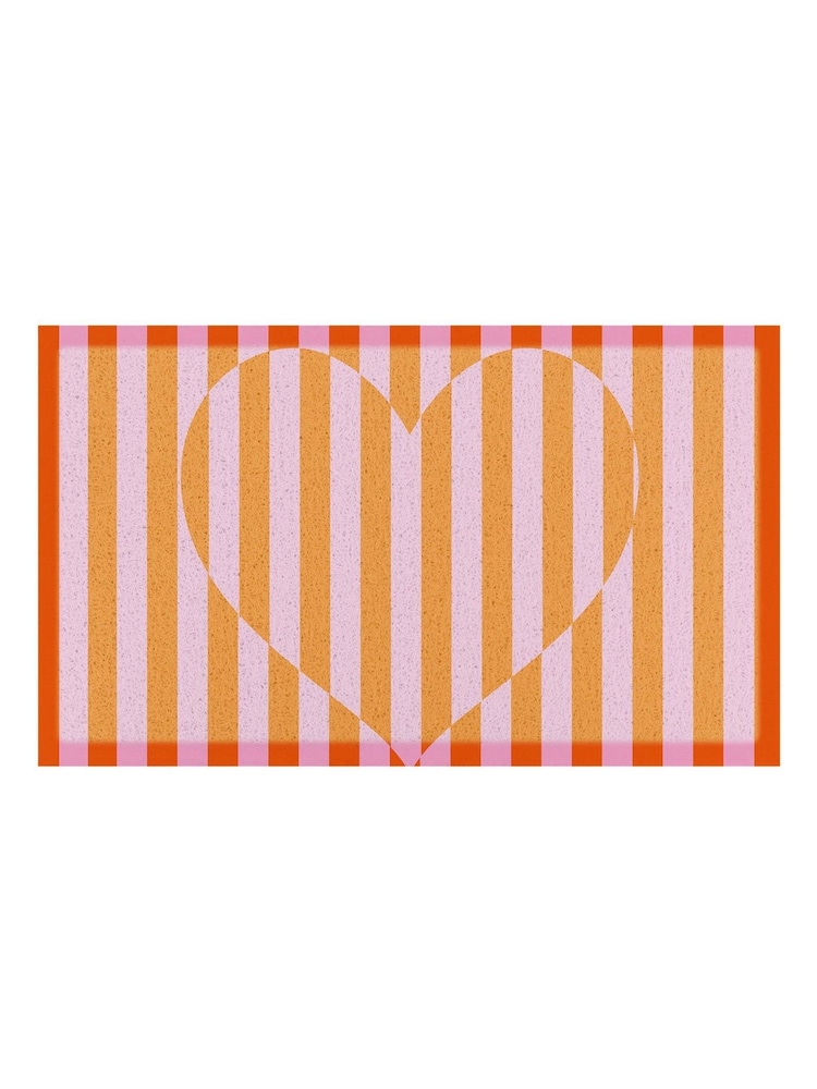 Artsy Mats Multi Elizabeth Olwen Heart Stripe IndoorOutdoor Doormat - Image 4 of 4 Artsy Mats Multi Elizabeth Olwen Heart Stripe IndoorOutdoor Doormat - Image 4 of 4