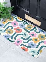 Artsy Mats Multi Elizabeth Olwen Chunky Floral IndoorOutdoor Doormat - Image 1 of 4