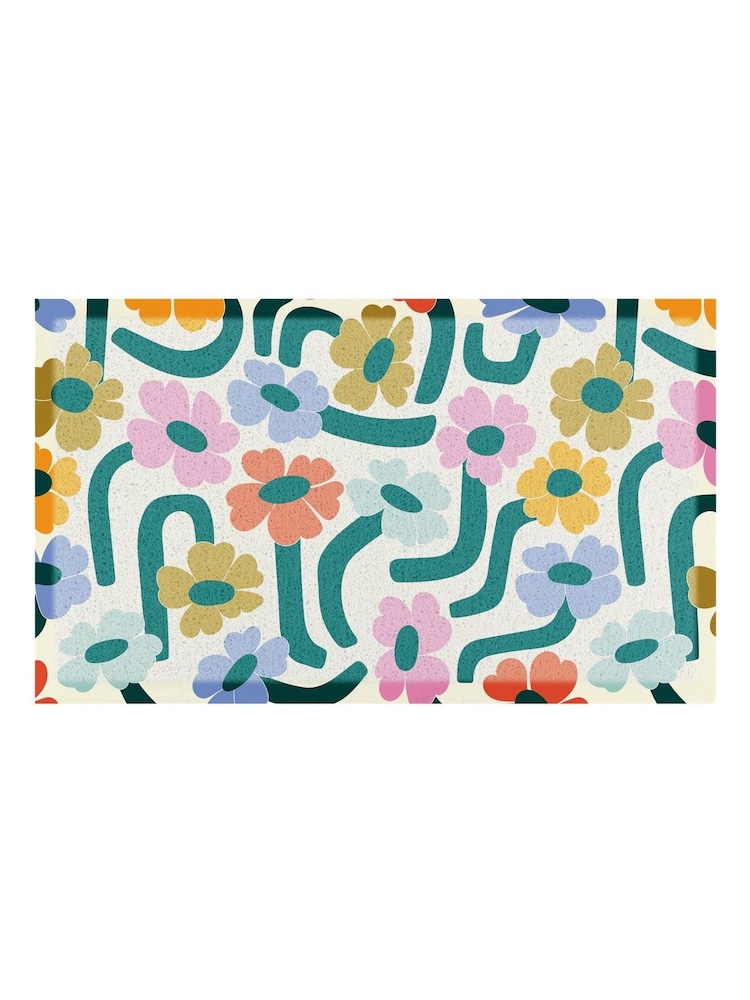 Artsy Mats Multi Elizabeth Olwen Chunky Floral IndoorOutdoor Doormat - Image 4 of 4