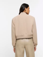 River Island Beige Tailored Bomber Jacket - Image 2 of 4