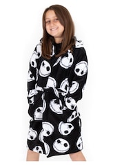 Vanilla Underground Black Nightmare Before Christmas Unisex Kids Fleece Dressing Gown Robe - Image 1 of 5