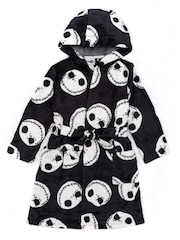 Vanilla Underground Black Nightmare Before Christmas Unisex Kids Fleece Dressing Gown Robe - Image 2 of 5