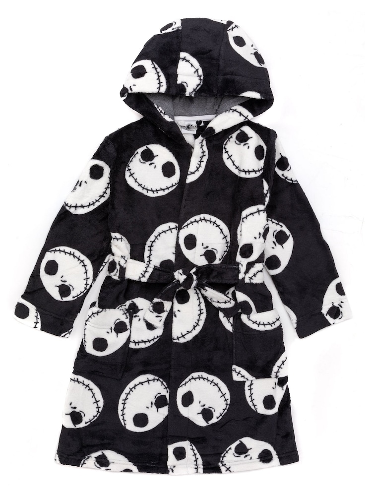 Vanilla Underground Black Nightmare Before Christmas Unisex Kids Fleece Dressing Gown Robe - Image 2 of 5