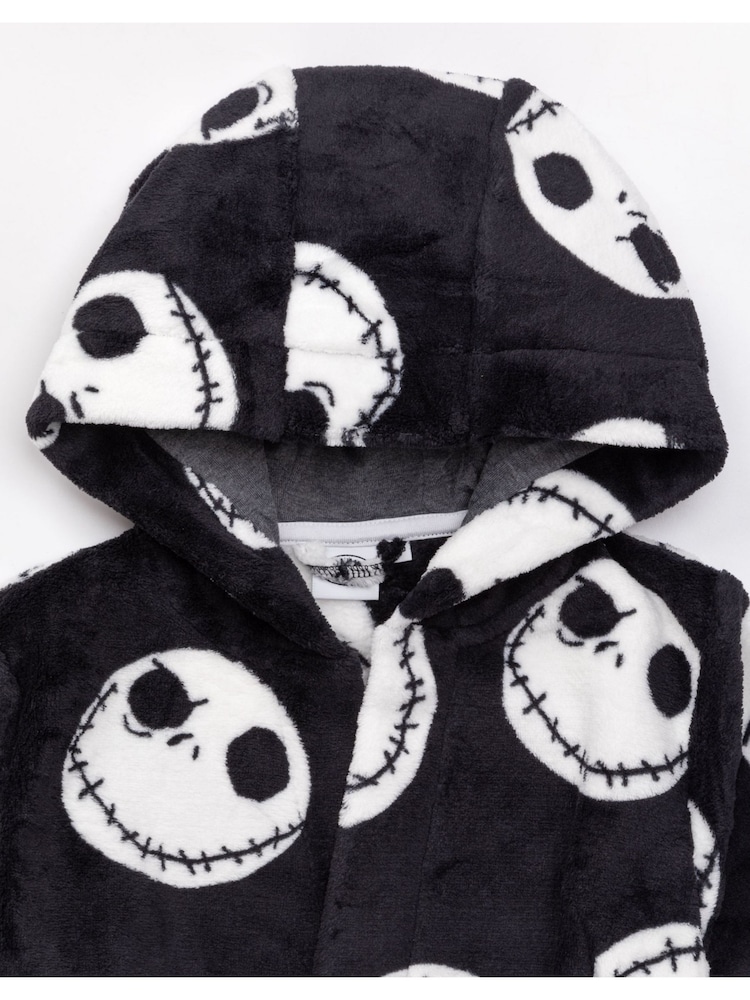 Vanilla Underground Black Nightmare Before Christmas Unisex Kids Fleece Dressing Gown Robe - Image 3 of 5