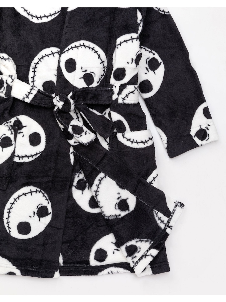 Vanilla Underground Black Nightmare Before Christmas Unisex Kids Fleece Dressing Gown Robe - Image 4 of 5