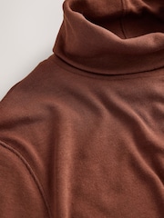 Tan Brown Roll Neck Long Sleeve Top - Image 3 of 3