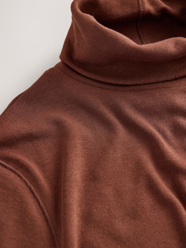 Tan Brown Roll Neck Long Sleeve Top - Image 3 of 3 Tan Brown Roll Neck Long Sleeve Top - Image 3 of 3