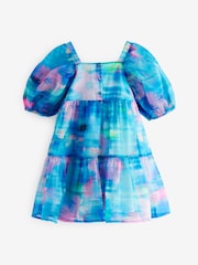 Blue Tiered Organza Dress (3-16yrs) - Image 7 of 8