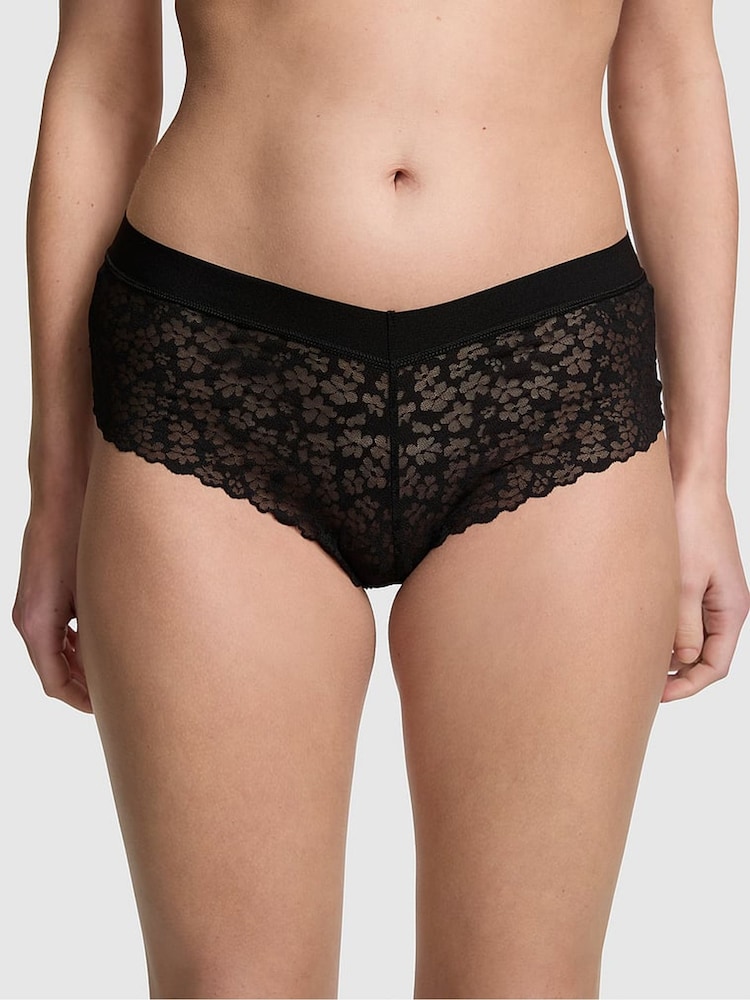 Victoria's Secret PINK Pure Black Cheeky No Show Lace Knickers - Image 1 of 6