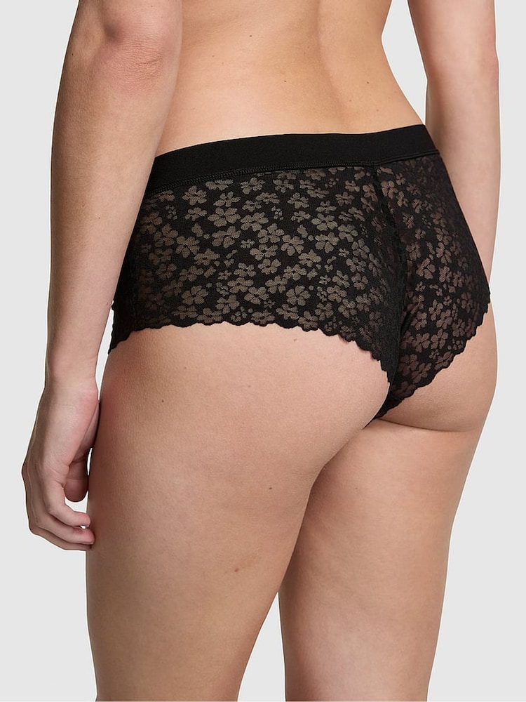 Victoria's Secret PINK Pure Black Cheeky No Show Lace Knickers - Image 2 of 6