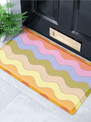 Artsy Mats Multi Elizabeth Olwen Wavey Lines Indoor/Outdoor Doormat - Image 1 of 4