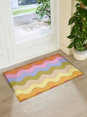 Artsy Mats Multi Elizabeth Olwen Wavey Lines Indoor/Outdoor Doormat - Image 3 of 4