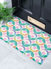 Artsy Mats Multi Elizabeth Olwen Petal Pink Dots IndoorOutdoor Doormat - Image 1 of 4