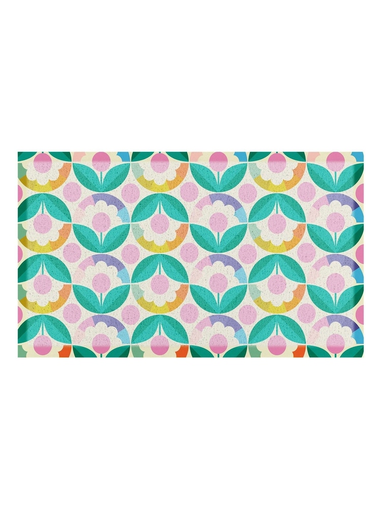 Artsy Mats Multi Elizabeth Olwen Petal Pink Dots IndoorOutdoor Doormat - Image 4 of 4