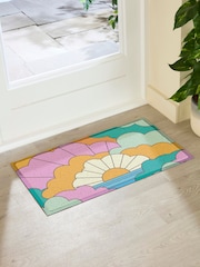 Artsy Mats Multi Elizabeth Olwen Retro Clouds IndoorOutdoor Doormat - Image 1 of 4