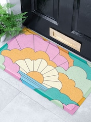 Artsy Mats Multi Elizabeth Olwen Retro Clouds IndoorOutdoor Doormat - Image 2 of 4