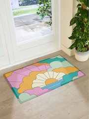 Artsy Mats Multi Elizabeth Olwen Retro Clouds IndoorOutdoor Doormat - Image 3 of 4