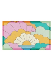 Artsy Mats Multi Elizabeth Olwen Retro Clouds IndoorOutdoor Doormat - Image 4 of 4