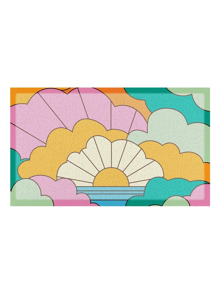 Artsy Mats Multi Elizabeth Olwen Retro Clouds IndoorOutdoor Doormat - Image 4 of 4 Artsy Mats Multi Elizabeth Olwen Retro Clouds IndoorOutdoor Doormat - Image 4 of 4