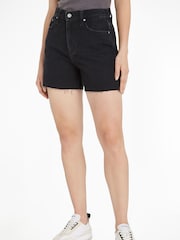 Calvin Klein Black Mom Turn Up 100% Cotton Shorts - Image 1 of 7