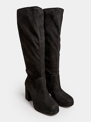 Yours Curve Black Extra-Wide Fit Platform Knee Boots - Image 2 of 4