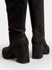 Yours Curve Black Extra-Wide Fit Platform Knee Boots - Image 3 of 4