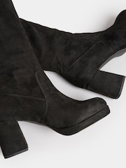 Yours Curve Black Extra-Wide Fit Platform Knee Boots - Image 4 of 4