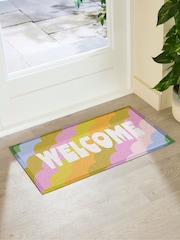 Artsy Mats Multi Elizabeth Olwen Retro Welcome IndoorOutdoor Doormat - Image 2 of 4