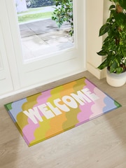 Artsy Mats Multi Elizabeth Olwen Retro Welcome IndoorOutdoor Doormat - Image 3 of 4