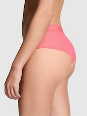 Victoria's Secret PINK Crazy For Coral Pink Cheeky No Show Lace Knickers - Image 2 of 3