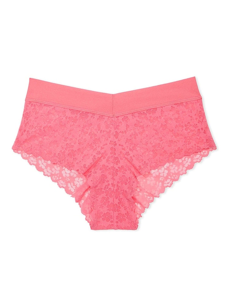 Victoria's Secret PINK Crazy For Coral Pink Cheeky No Show Lace Knickers - Image 3 of 3