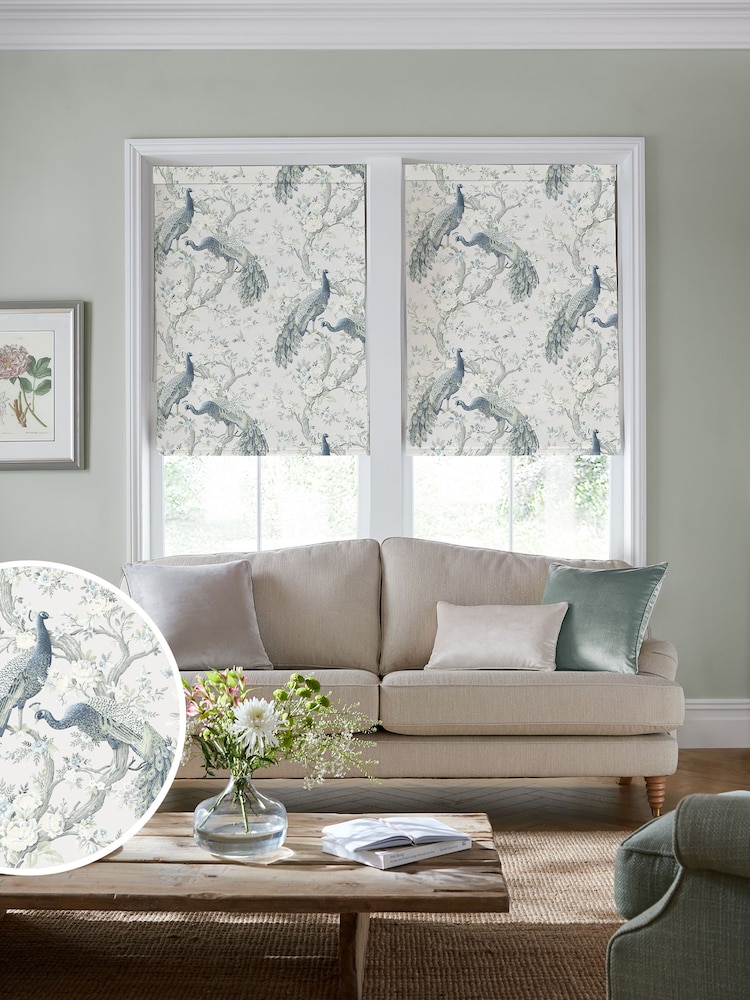 Laura Ashley Blue Belvedere Midnight Made to Measure Roman Blind - Image 1 of 7