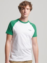 Superdry Green Essential Logo Baseball T-Shirt - Image 1 of 4