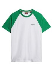 Superdry Green Essential Logo Baseball T-Shirt - Image 3 of 4