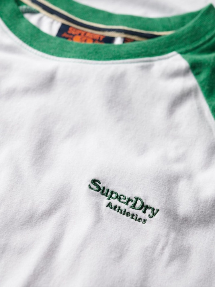 Superdry Green Essential Logo Baseball T-Shirt - Image 4 of 4