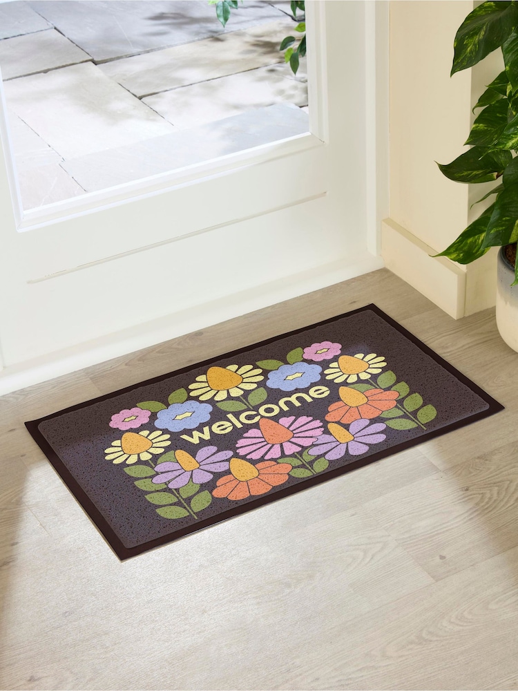 Artsy Mats Elizabeth Olwen Tervetuloa Kukallinen sisä- ja ulkokäyttöön tarkoitettu kynnysmatto - Kuva 2 / 4
