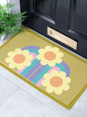Tapete de entrada para interiores/exteriores Artsy Mats Elizabeth Olwen Three Flowers - Imagem 1 de 4