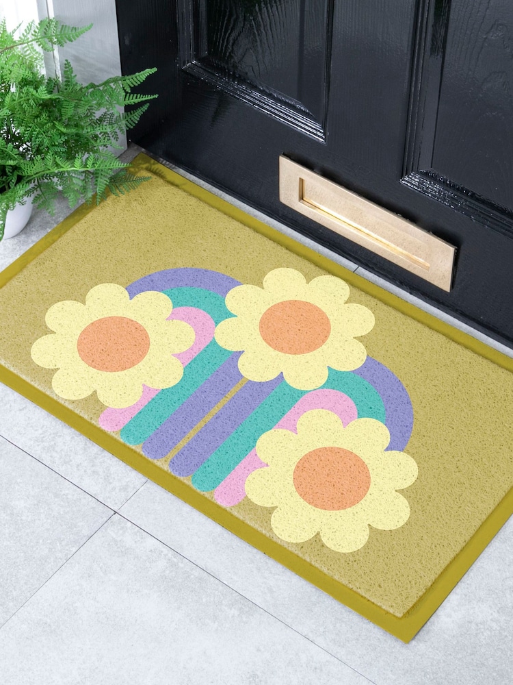 Tapete de entrada para interiores/exteriores Artsy Mats Elizabeth Olwen Three Flowers - Imagem 1 de 4 Tapete de entrada para interiores/exteriores Artsy Mats Elizabeth Olwen Three Flowers - Imagem 1 de 4