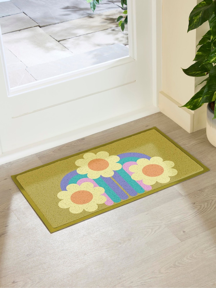 Tapete de entrada para interiores/exteriores Artsy Mats Elizabeth Olwen Three Flowers - Imagem 2 de 4 Tapete de entrada para interiores/exteriores Artsy Mats Elizabeth Olwen Three Flowers - Imagem 2 de 4