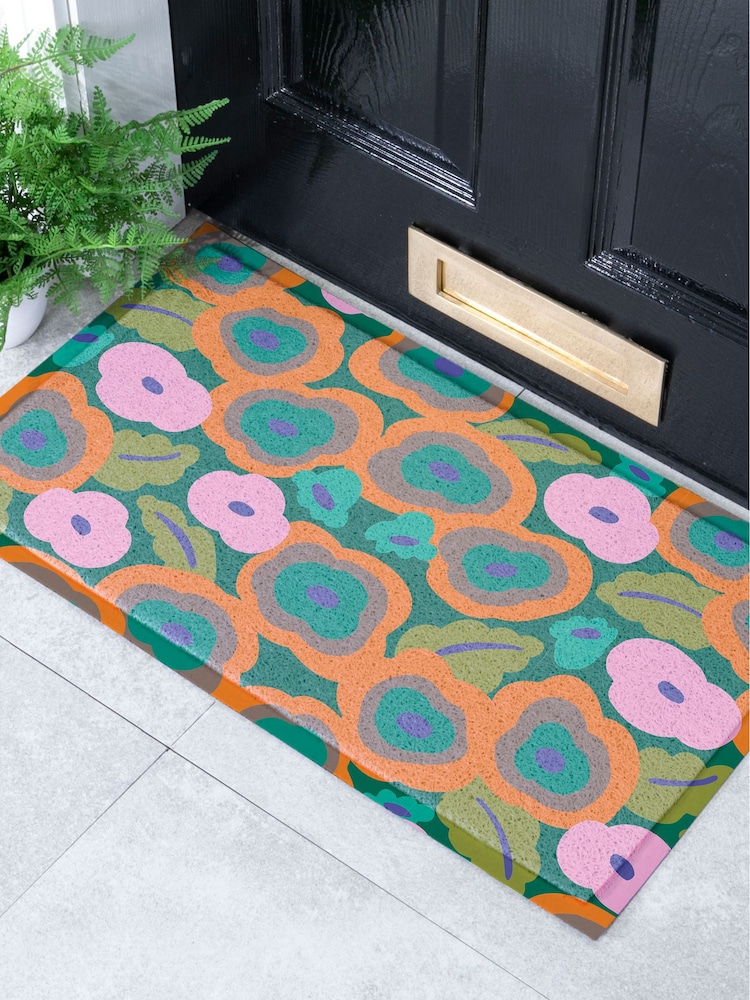 Artsy Mats Multi Elizabeth Olwen Flora Indoor/Outdoor Doormat - Image 1 of 4 Artsy Mats Multi Elizabeth Olwen Flora Indoor/Outdoor Doormat - Image 1 of 4